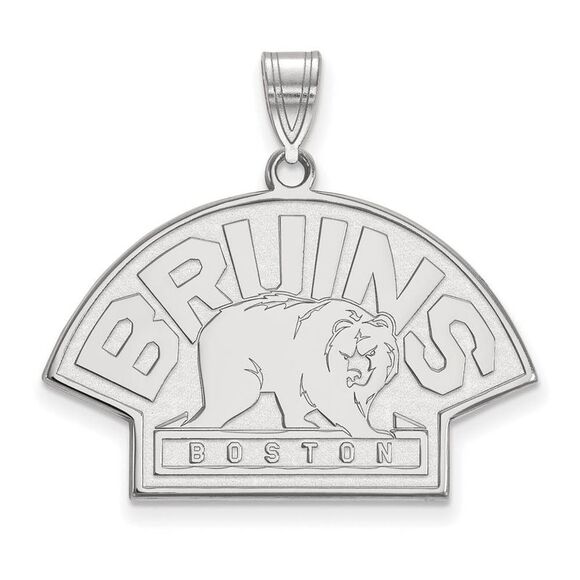 10k White Gold NHL Boston Bruins Large Pendant